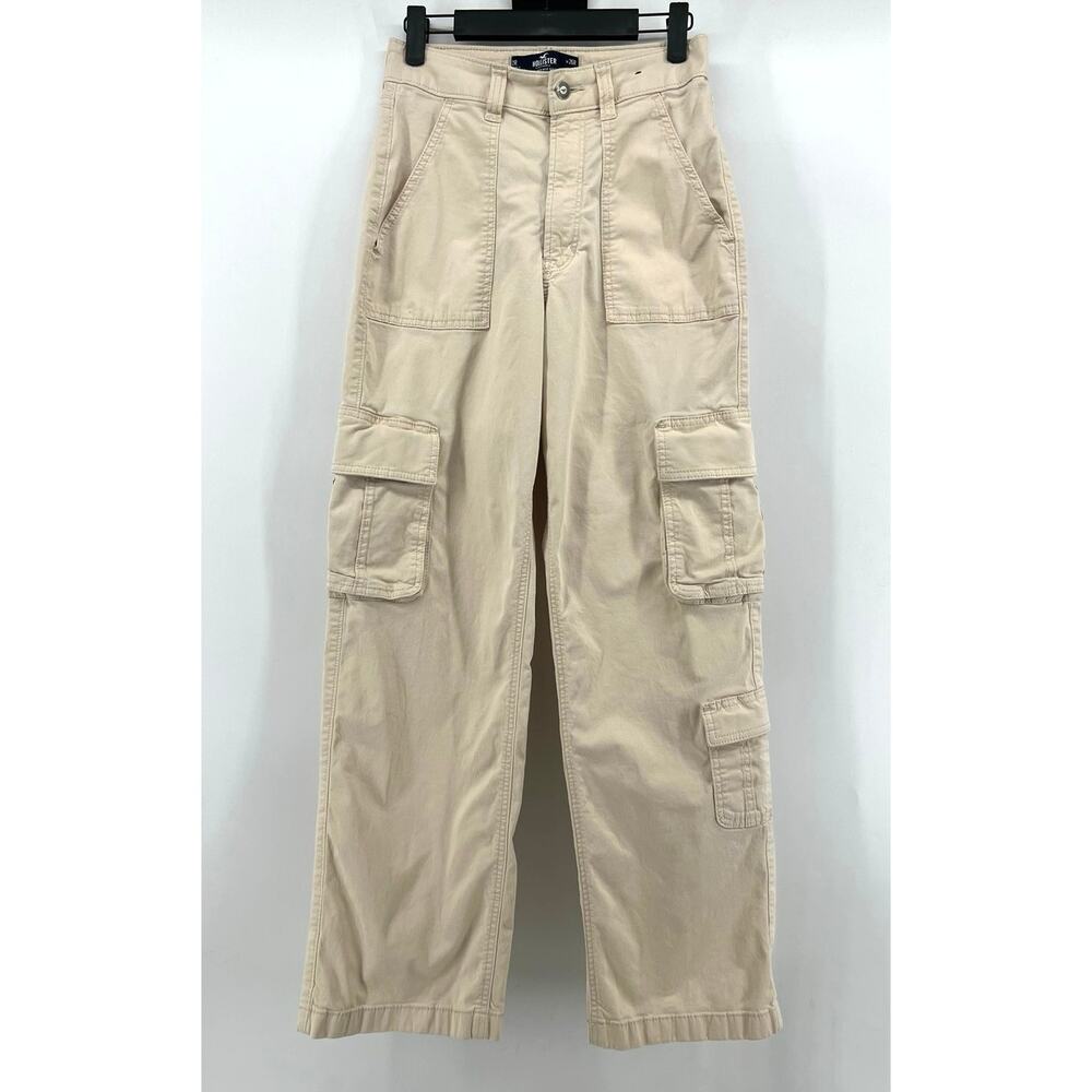 Hollister | Ultra High Rise Baggy Cargo Pants Women's 2R W26 Khaki Wide Leg Y2K